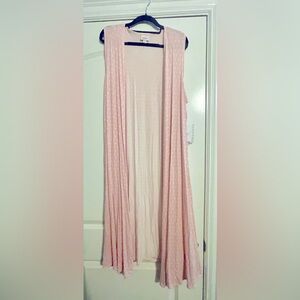 Lularoe Joy  vest SZ medium NWT cute pink polka dot